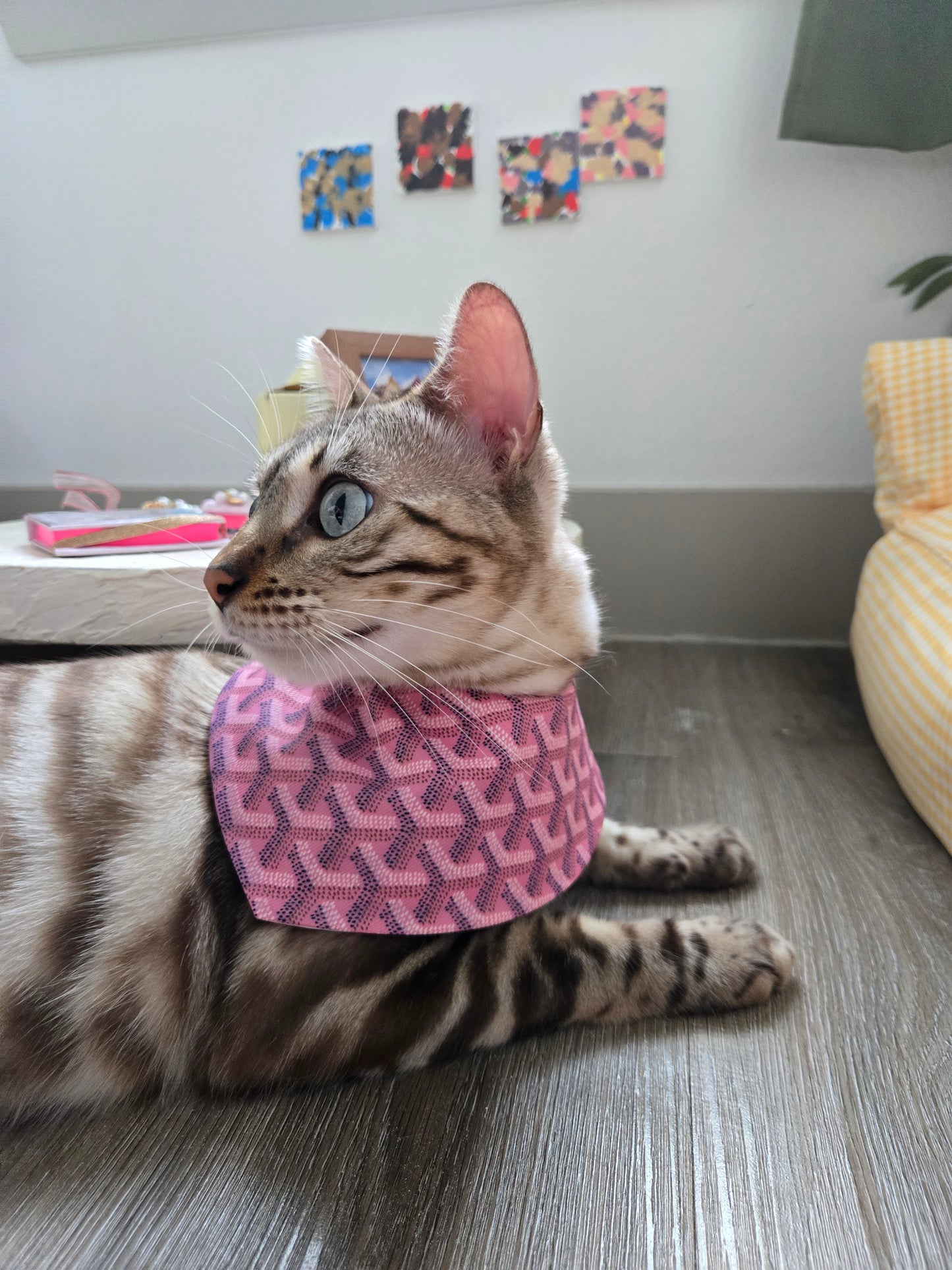 Grrryard Pink Pet Bandana (reversible 4-way wear)