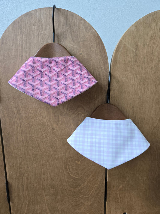 Grrryard Pink Pet Bandana (reversible 4-way wear)
