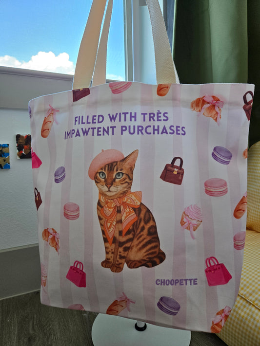 Filled With Tres Impawtent Purchases Tote Bag