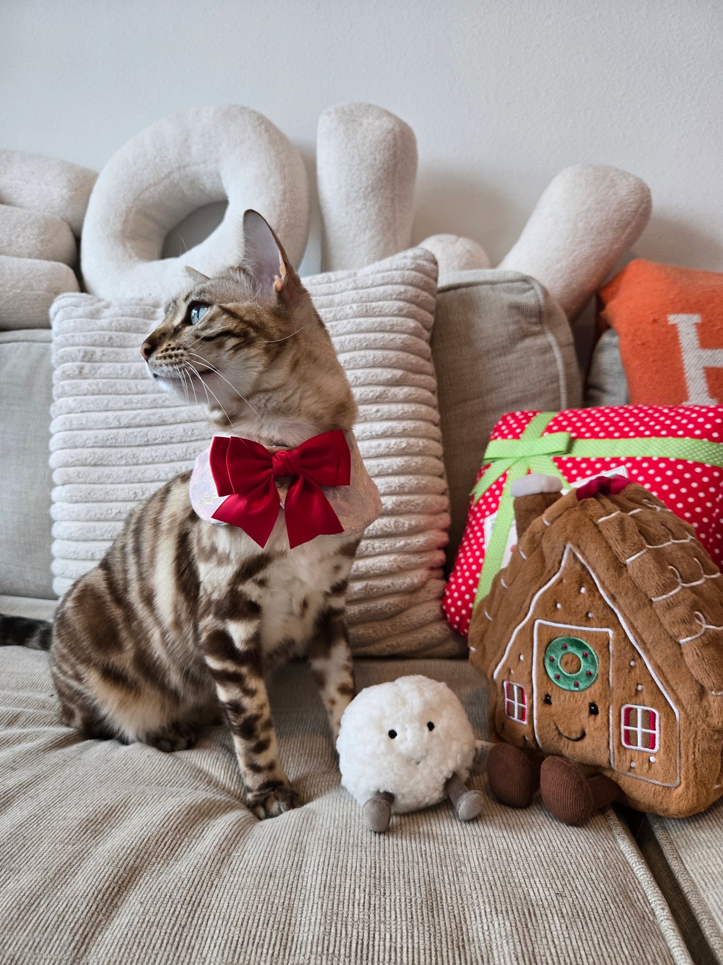 Silk Glacier Bow Collar Pet Bandana