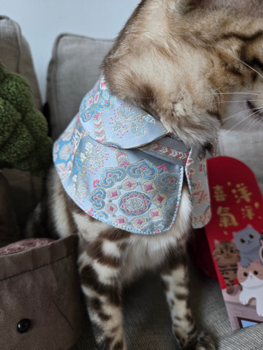 Dynasty Pavilion Silk Pet Bandana (reversible)