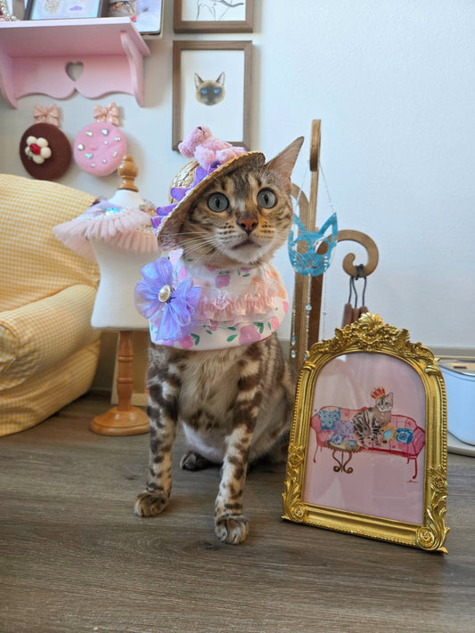 Strawbeary Princess Pet Bandana (reversible 4-way wear)
