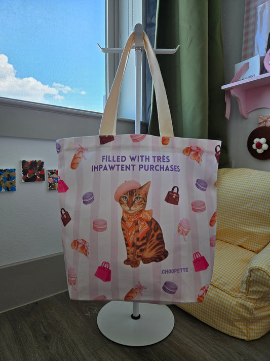 Filled With Tres Impawtent Purchases Tote Bag