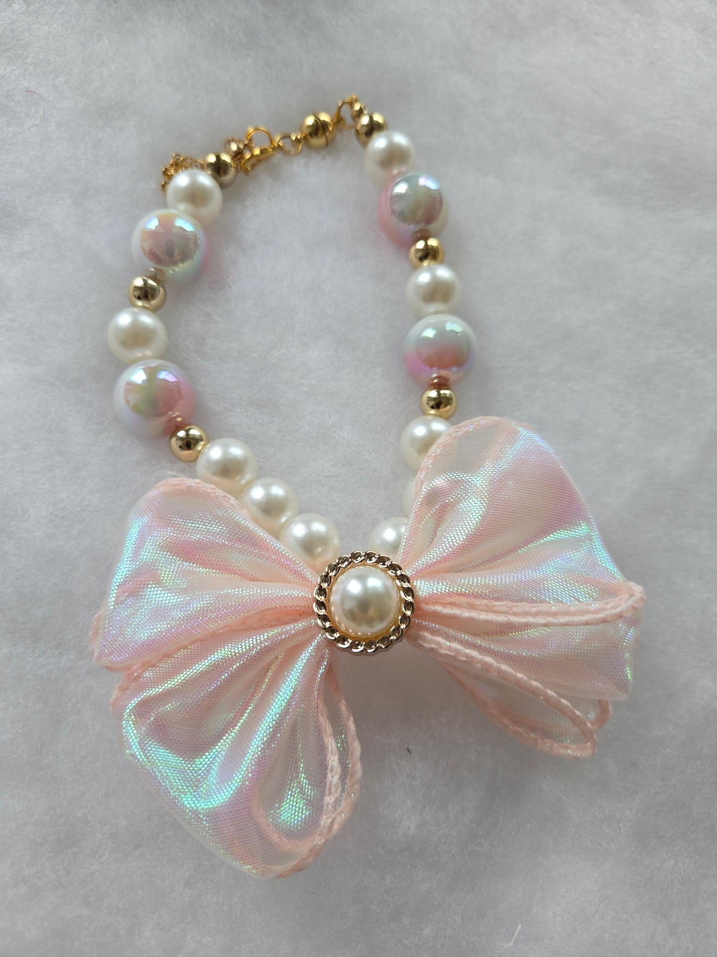 Rosé Pearl Pet Necklace