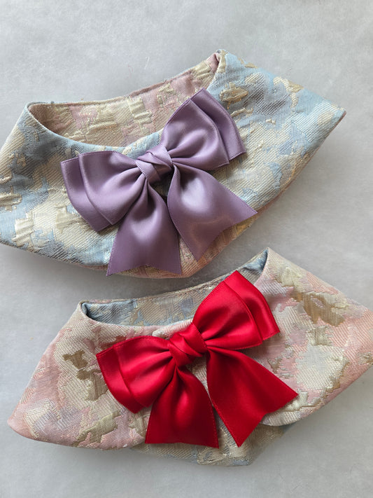 Silk Glacier Bow Collar  Pet Bandana