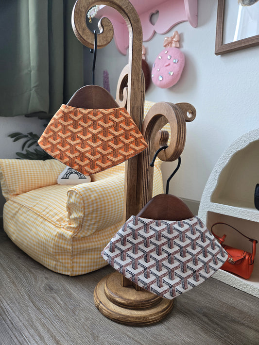 Grrryard Orange Pet Bandana (reversible 4-way wear)