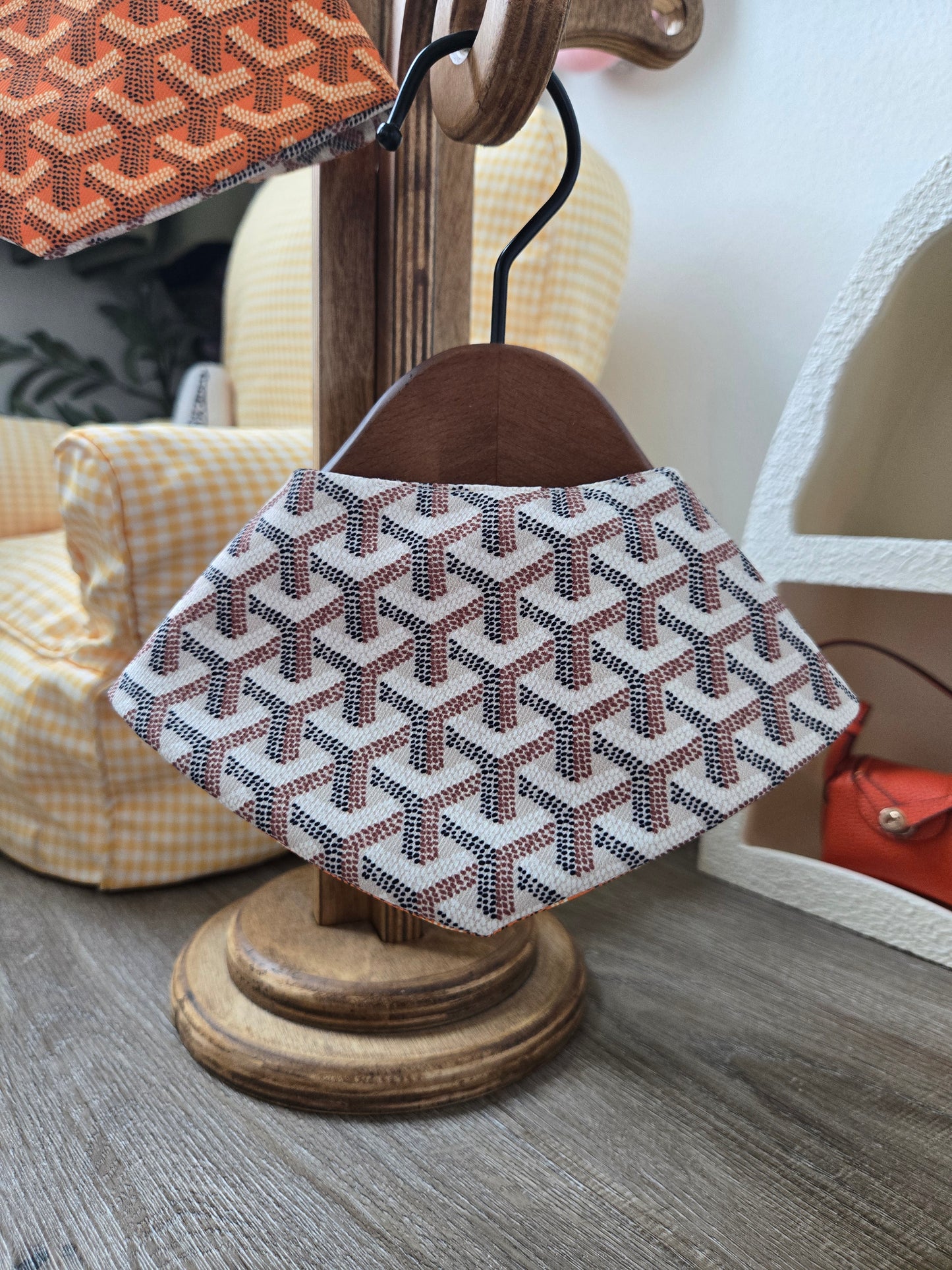 Grrryard Orange Pet Bandana (reversible 4-way wear)