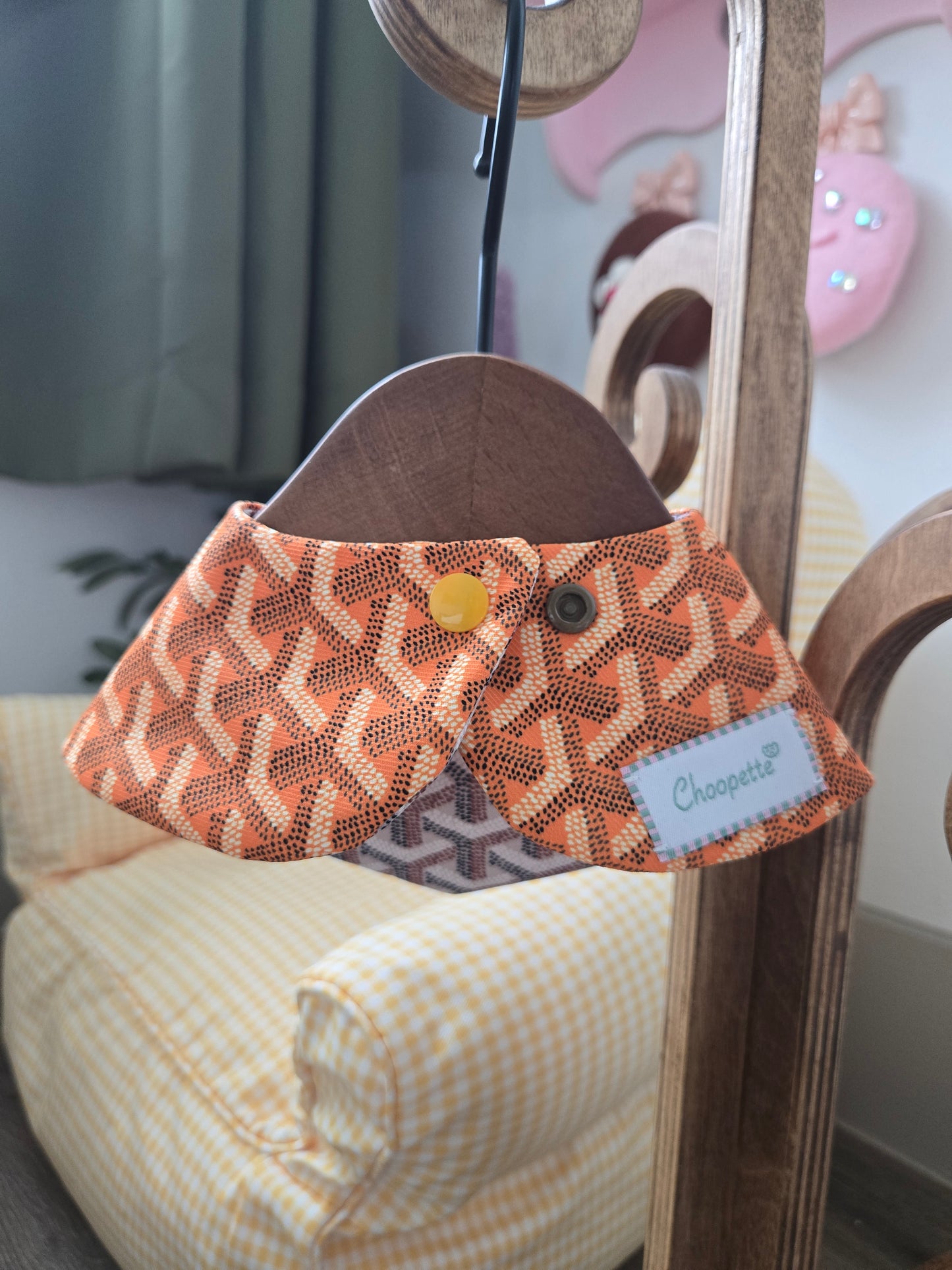 Grrryard Orange Pet Bandana (reversible 4-way wear)