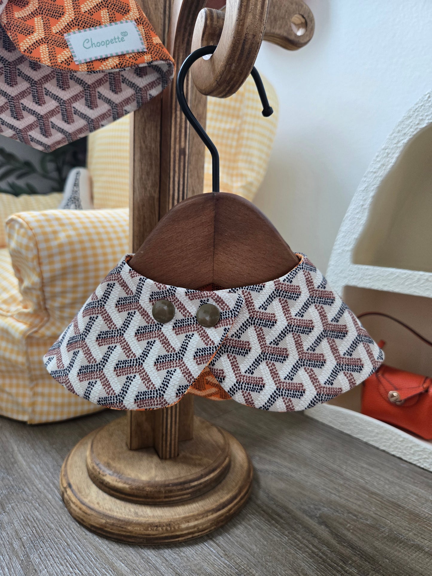 Grrryard Orange Pet Bandana (reversible 4-way wear)