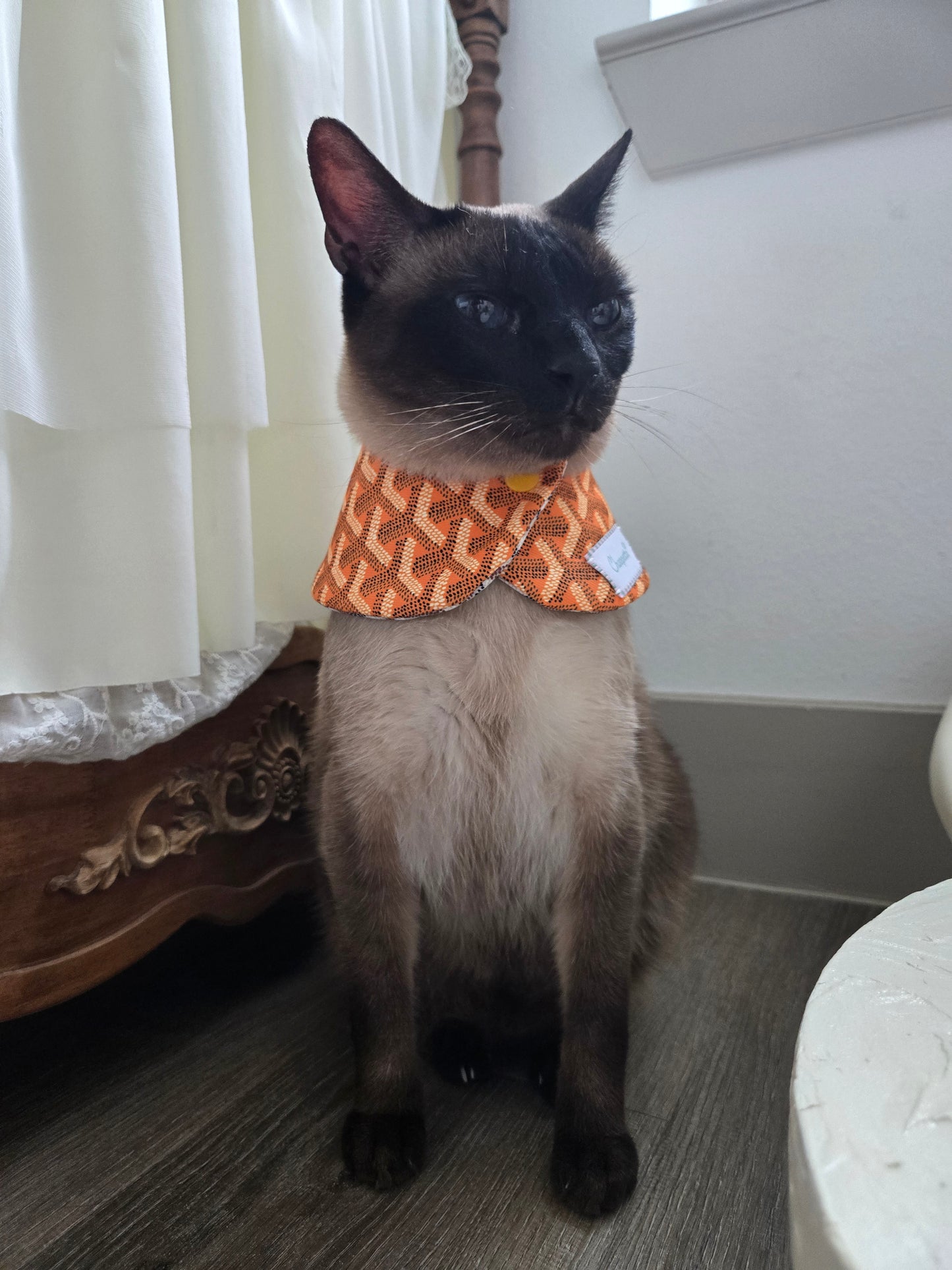 Grrryard Orange Pet Bandana (reversible 4-way wear)