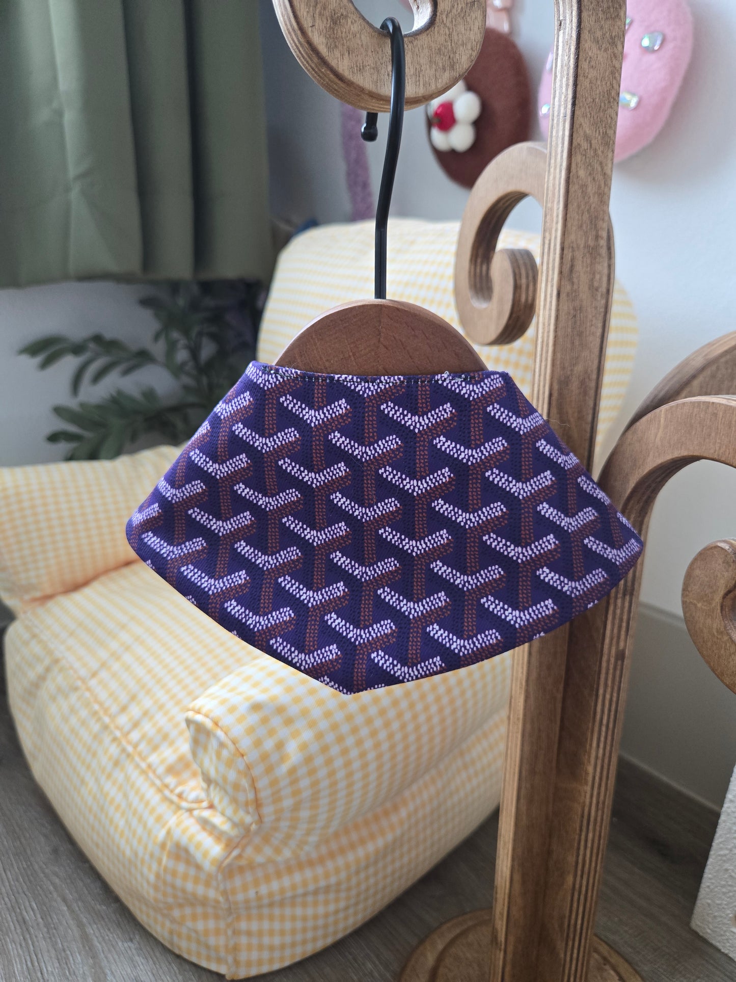 Grrryard Purple Pet Bandana (reversible 4-way wear)