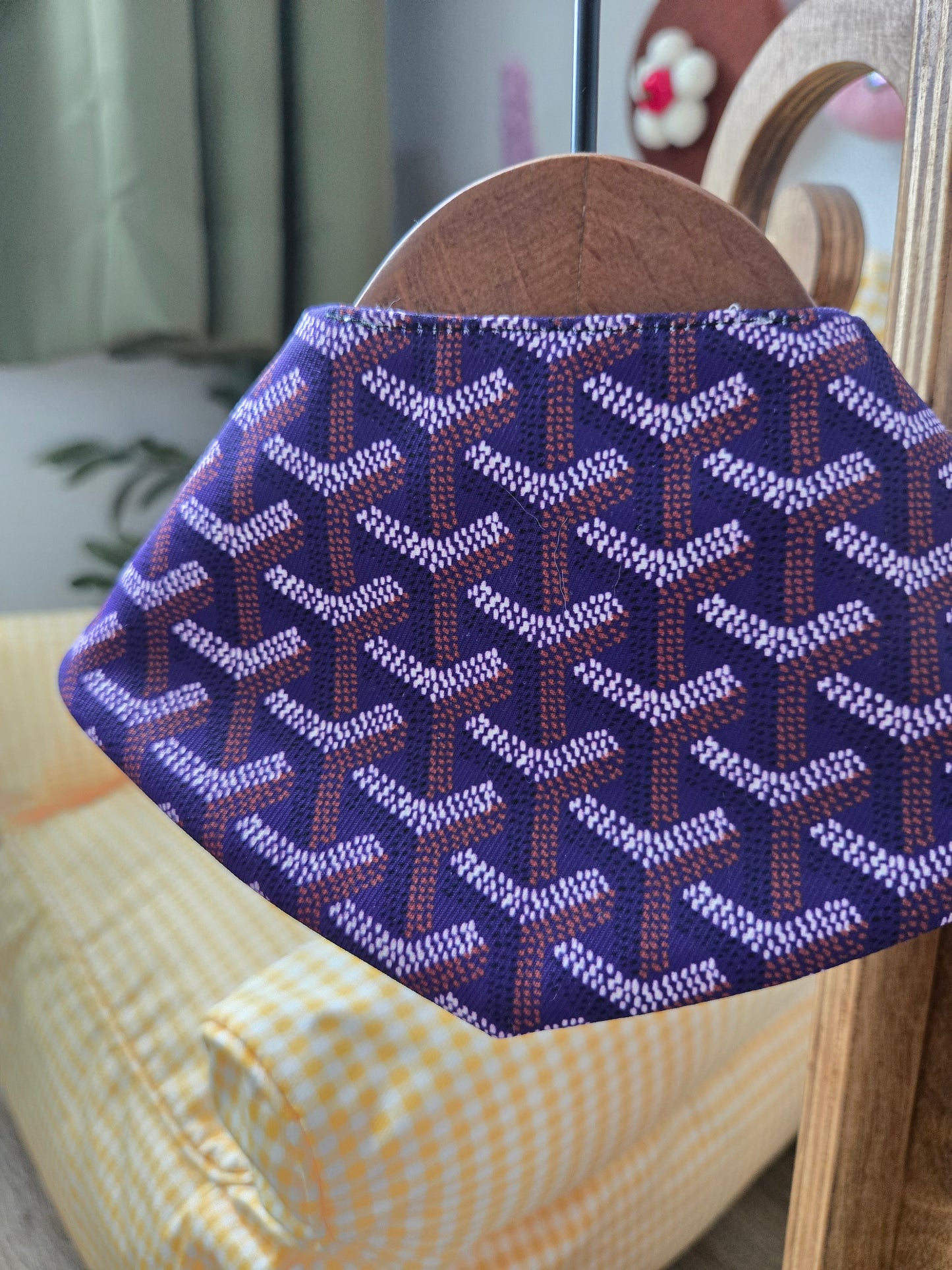 Grrryard Purple Pet Bandana (reversible 4-way wear)