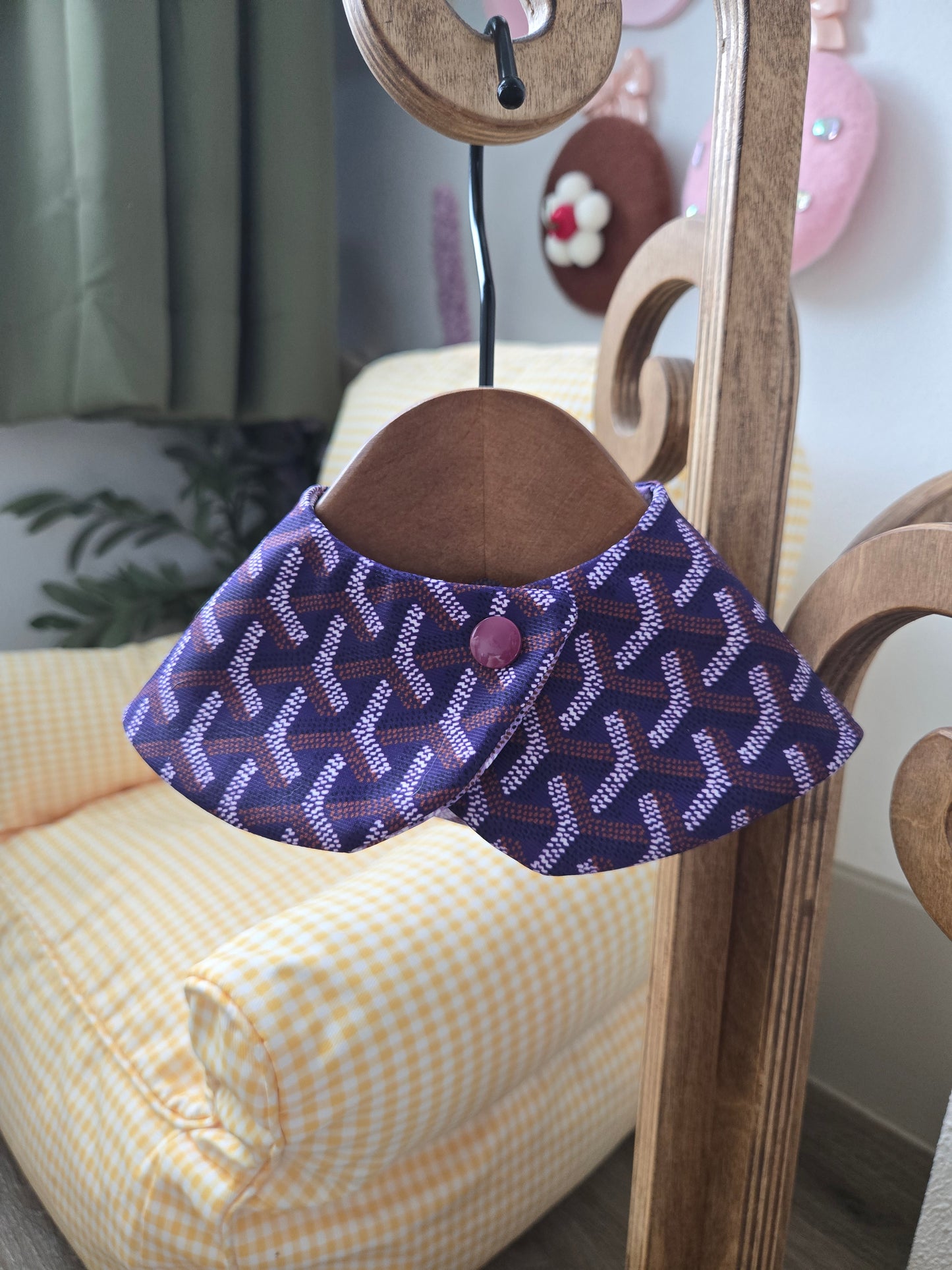 Grrryard Purple Pet Bandana (reversible 4-way wear)
