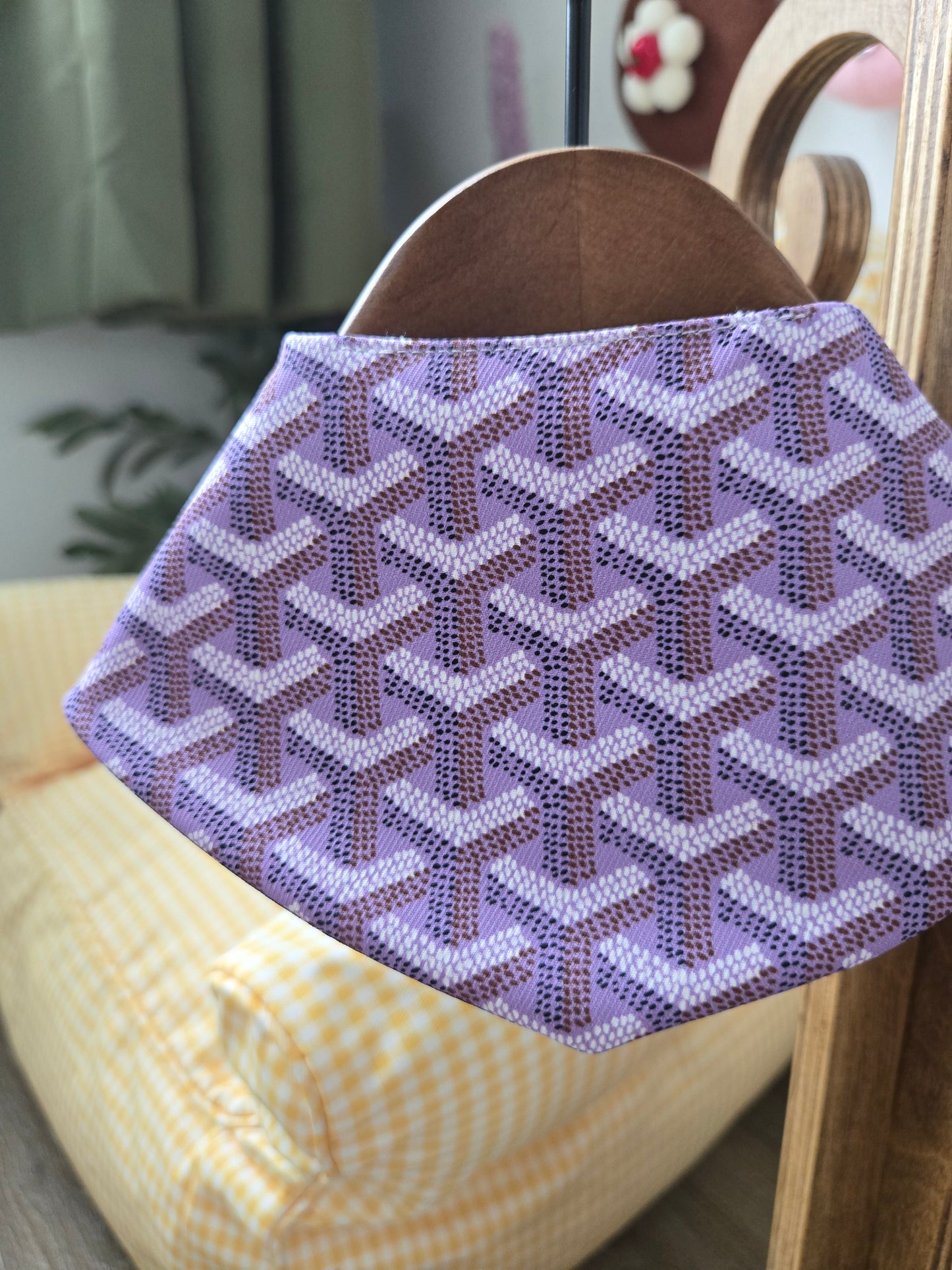 Grrryard Purple Pet Bandana (reversible 4-way wear)