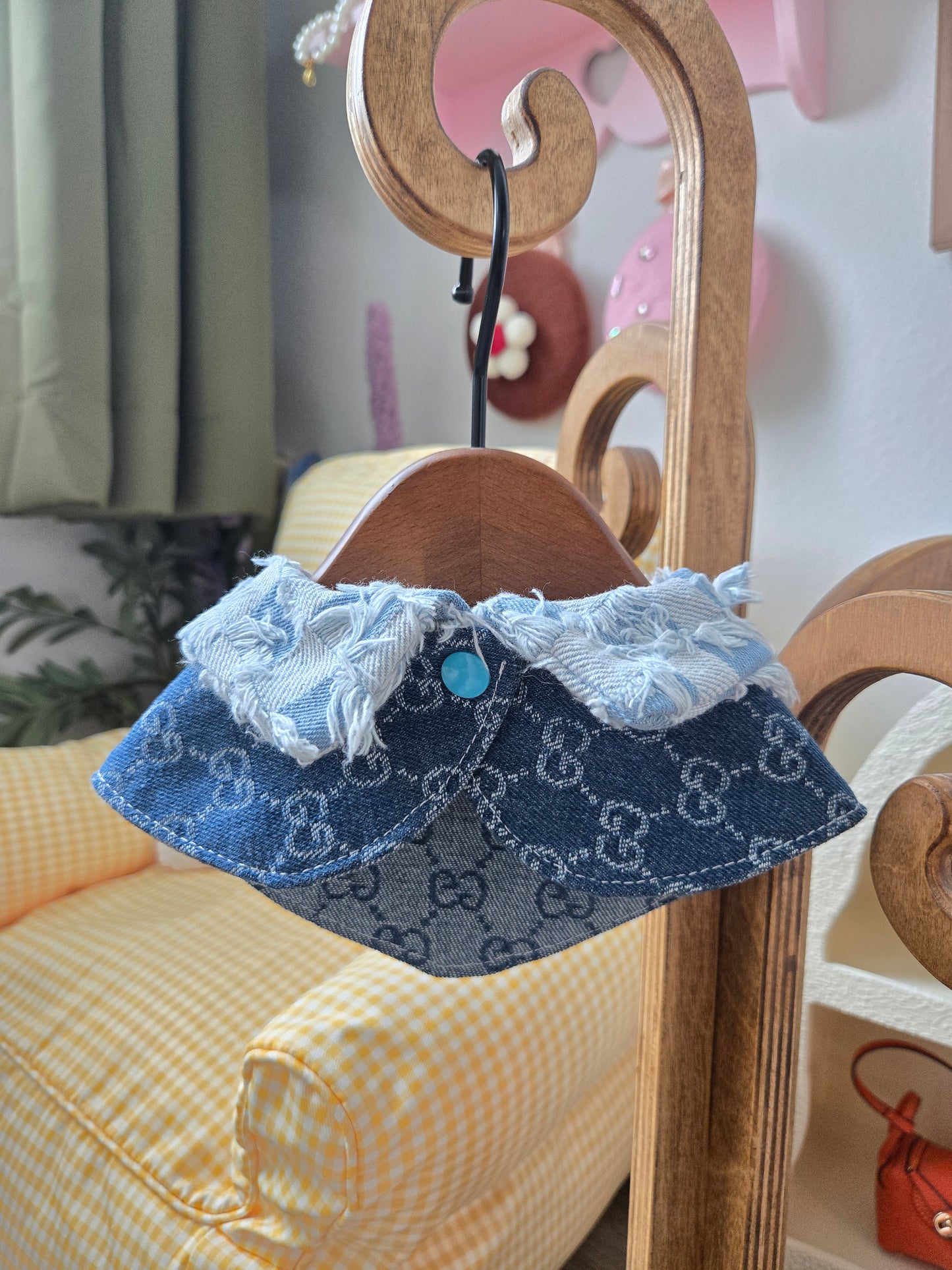 Le Denim Bleu Pet Bandana (reversible 4-way wear)