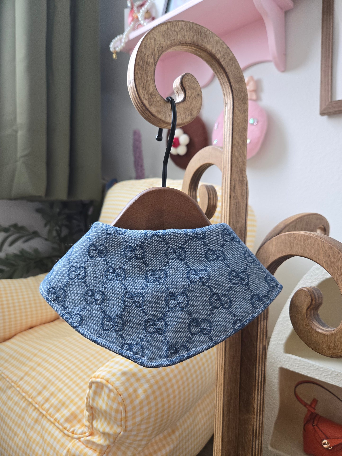 Le Denim Bleu Pet Bandana (reversible 4-way wear)