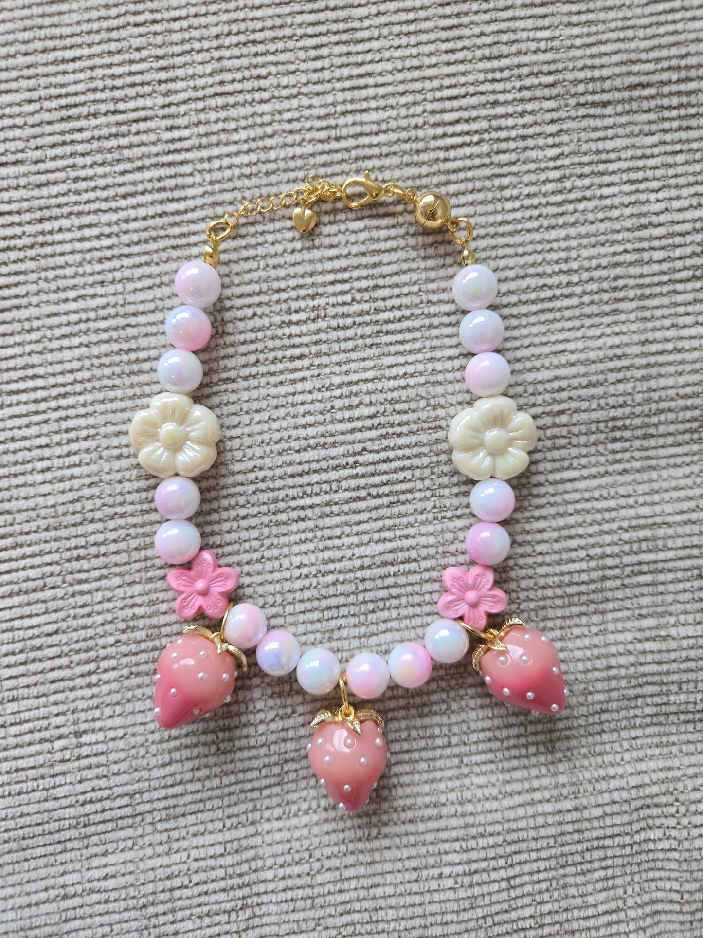 Strawbeary Picking Day Pet Necklace