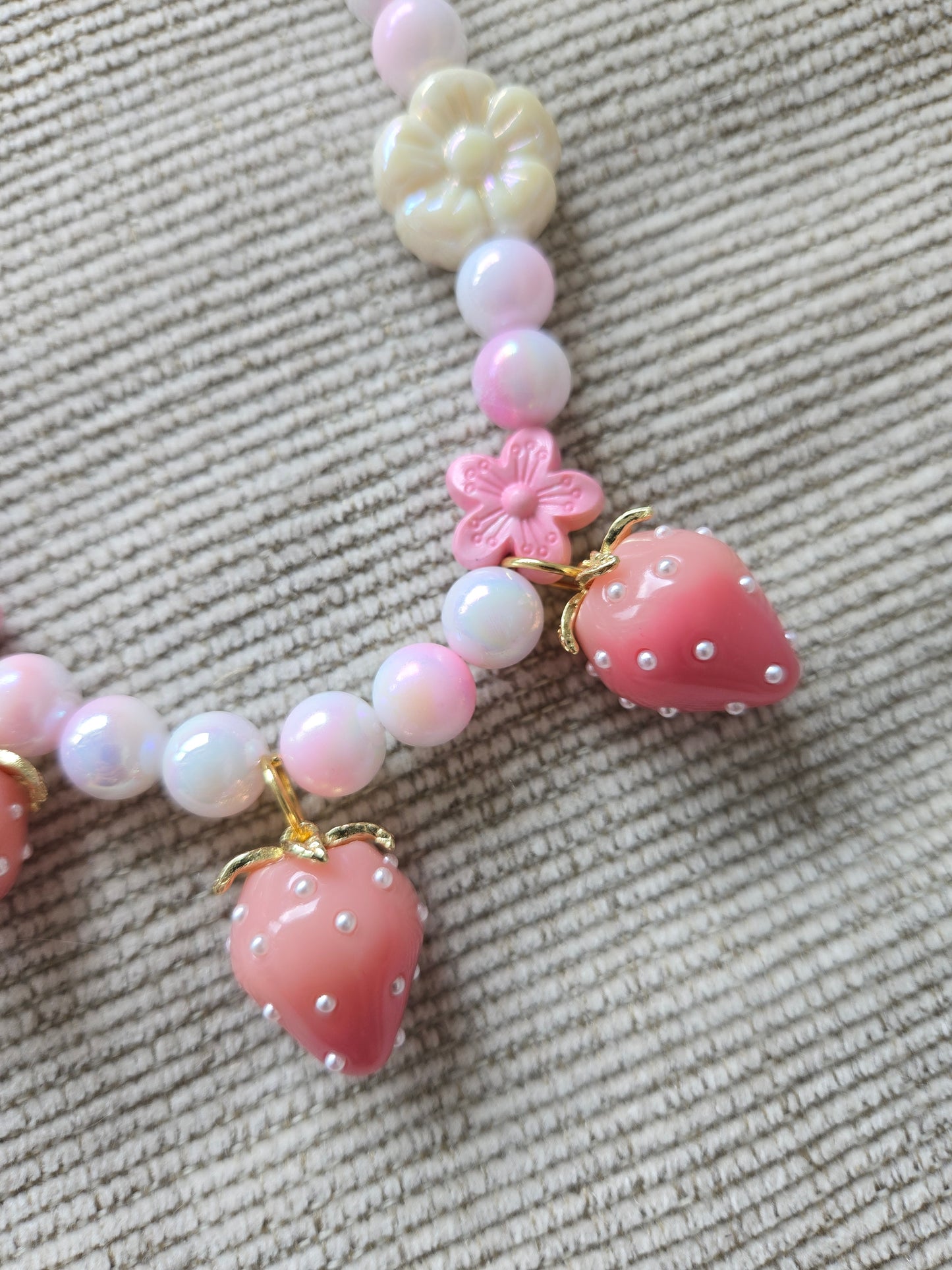 Strawbeary Picking Day Pet Necklace