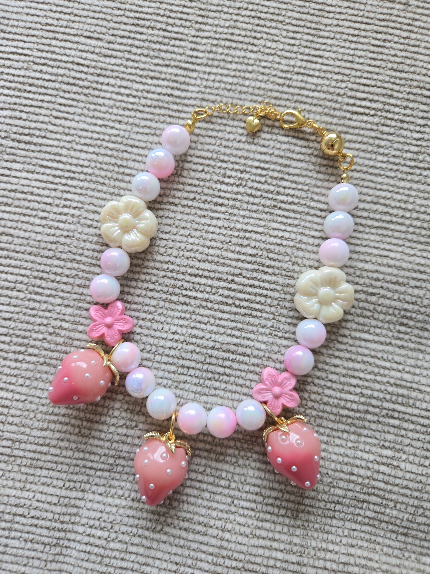 Strawbeary Picking Day Pet Necklace