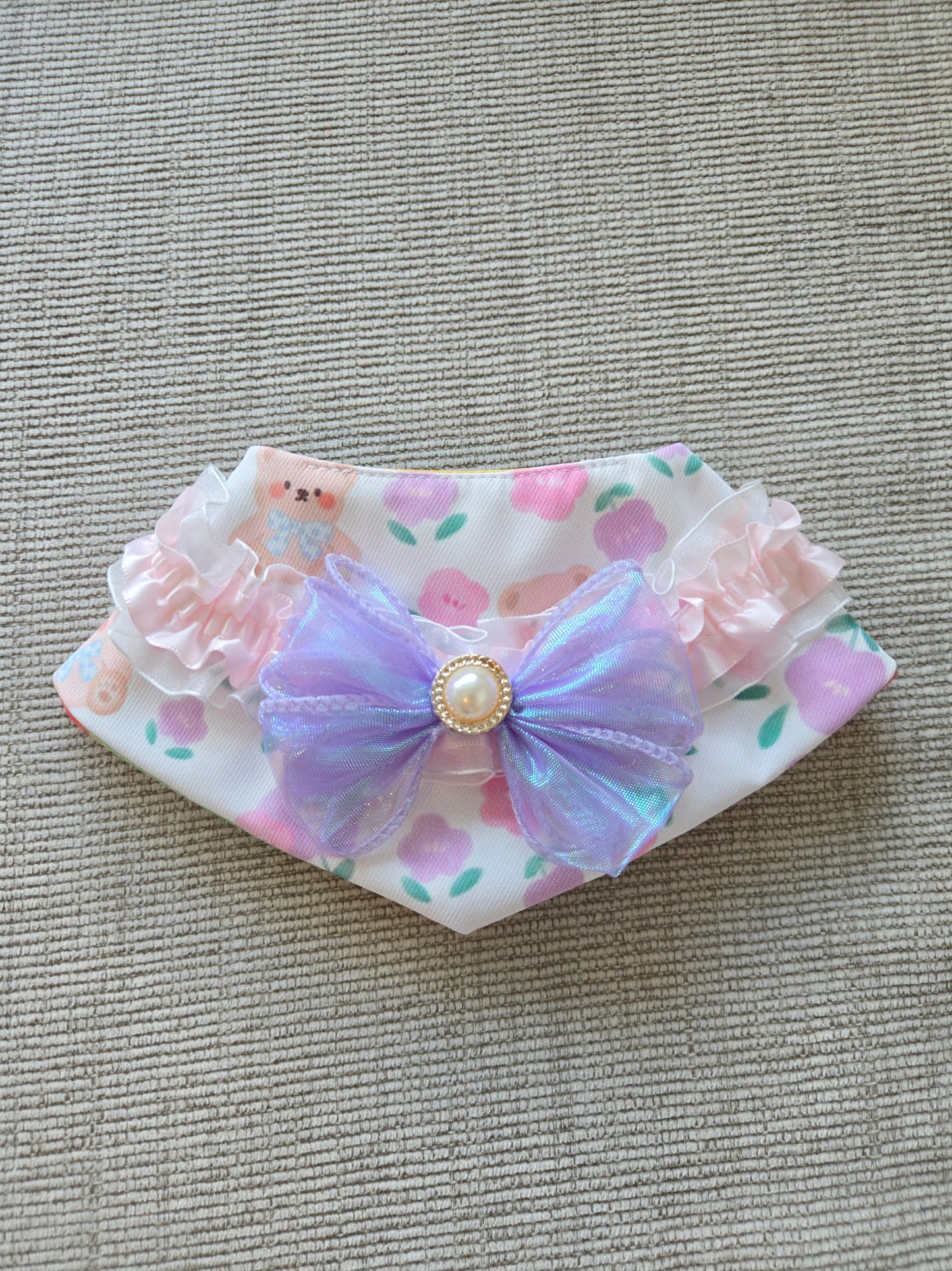 Strawbeary Princess Pet Bandana (reversible 4-way wear)
