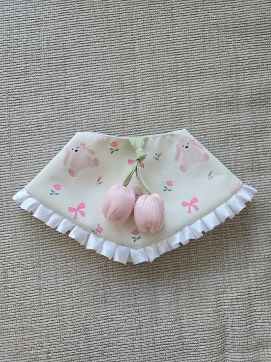 Tulip Garden Pet Bandana (reversible 4-way wear)
