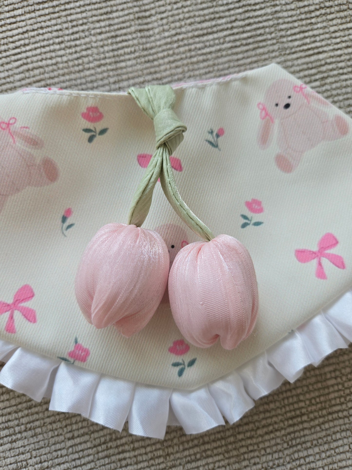 Tulip Garden Pet Bandana (reversible 4-way wear)