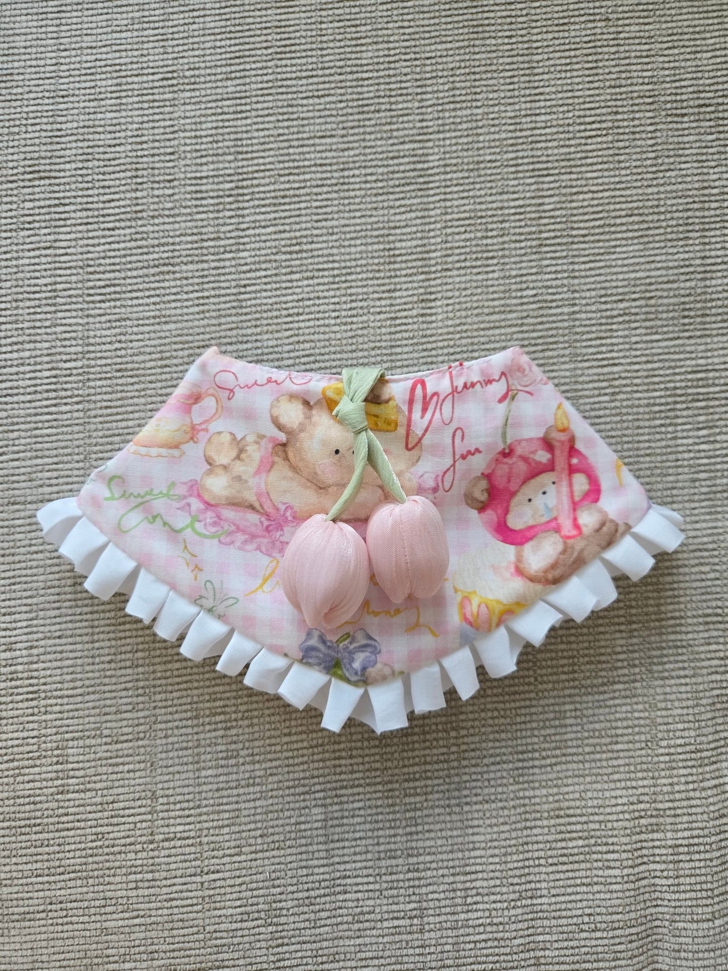 Tulip Garden Pet Bandana (reversible 4-way wear)