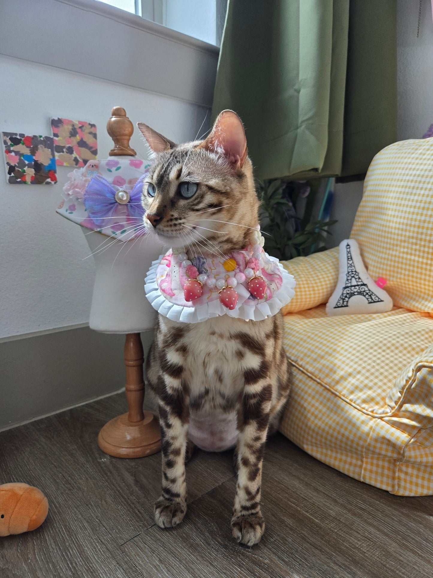 Tulip Garden Pet Bandana (reversible 4-way wear)