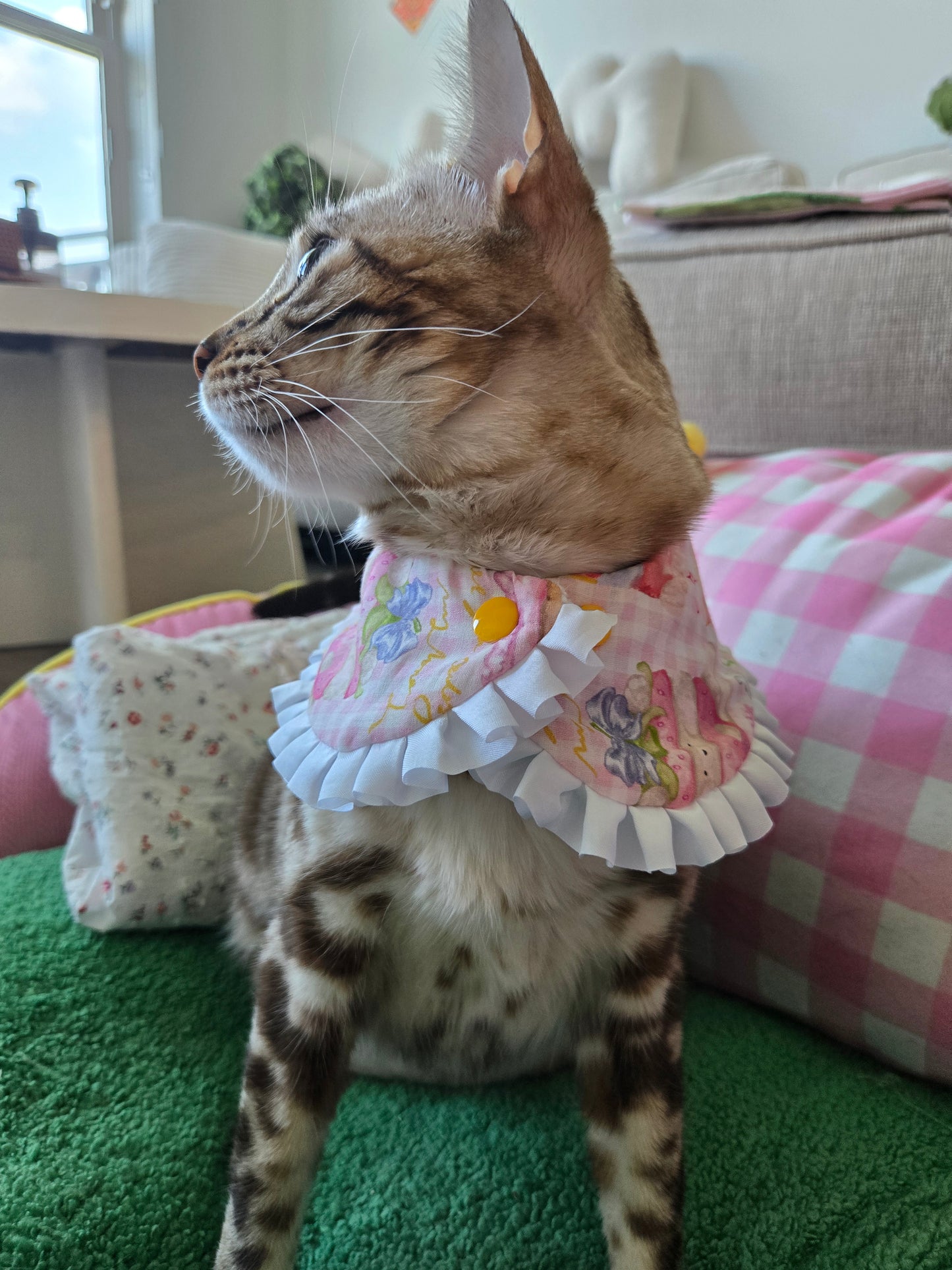 Tulip Garden Pet Bandana (reversible 4-way wear)