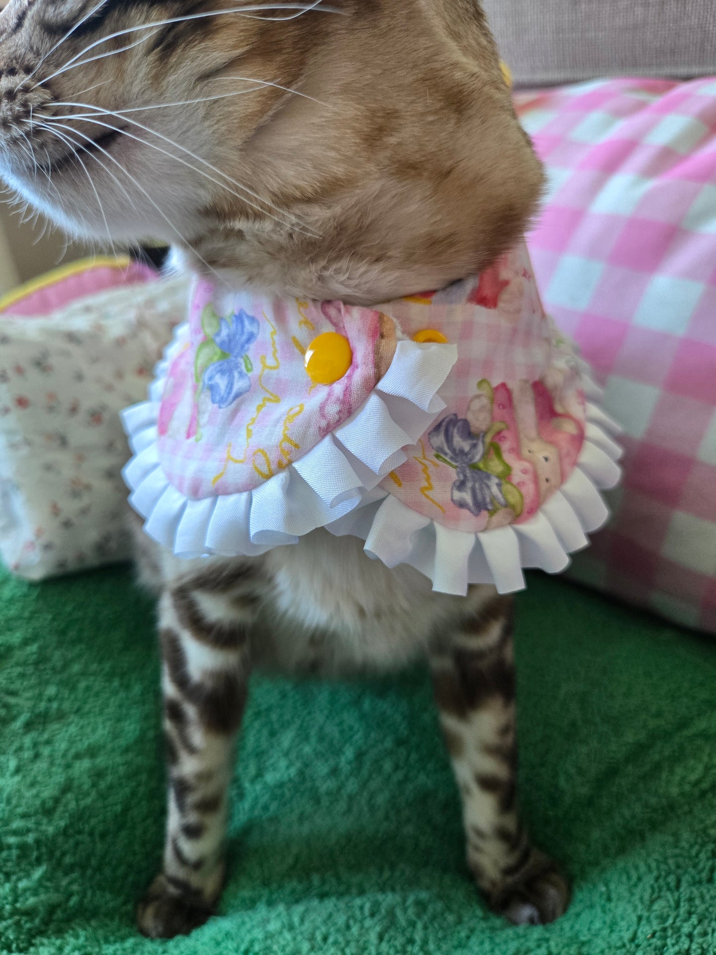 Tulip Garden Pet Bandana (reversible 4-way wear)